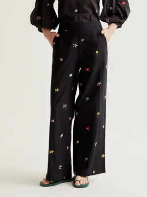 Compania Fantastica Hose Schwarz mit Blumen