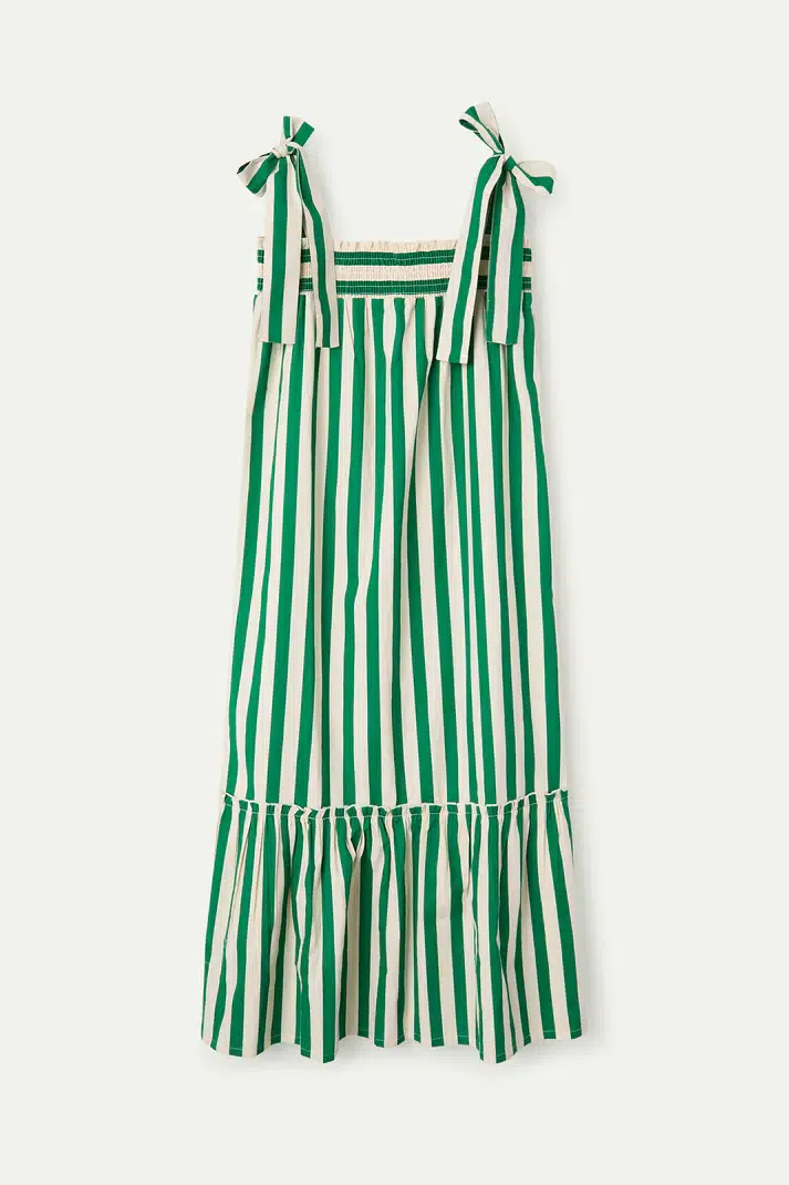 Compania Fantastica Maxikleid Grün mit Streifen