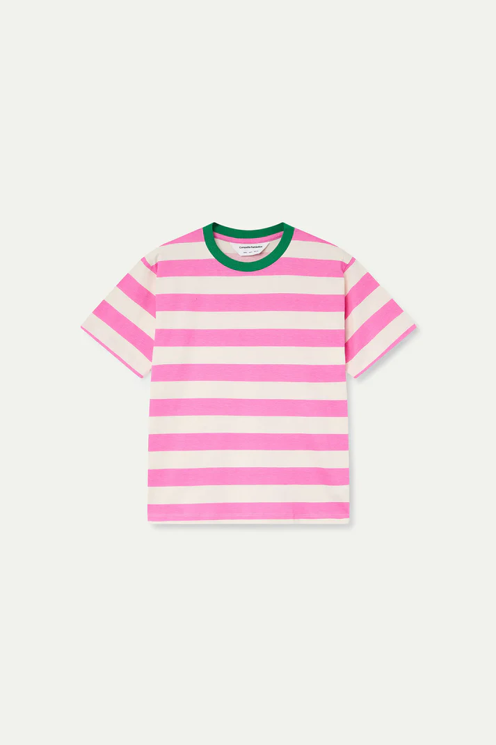 Compania Fantastica T-Shirt Pink Weiß gestreift