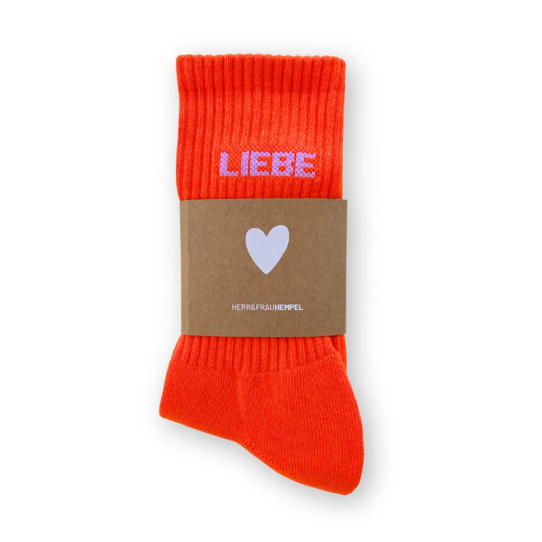 HERR&FRAUHEMPEL Socken Love orange flieder