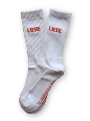 HERR&FRAUHEMPEL Socken Love weiß coral
