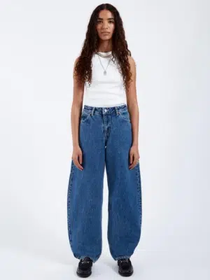 Dr.Denim Jeans Nanci Mid Barrel Stream Mid Retro