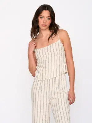 24 Colours Top gestreift weiß