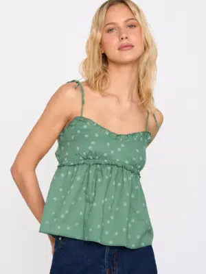 24 Colours Cami Top Grün mit dezentem Muster