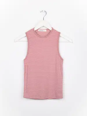 24 Colours Tanktop Rose mit Streifen