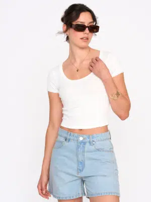 24 Colours Cropped T-Shirt Weiß