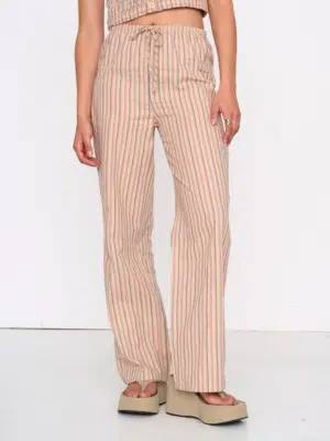 24 Colours Hose Beige Rose mit Nadelstreifen