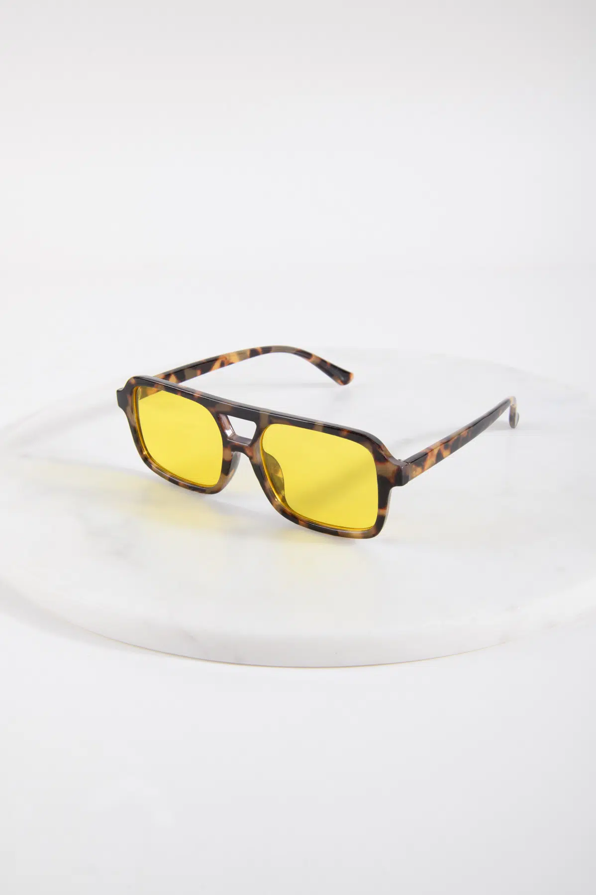 24 Colours Sonnenbrille Retro Tortoise mit Gelben Glas