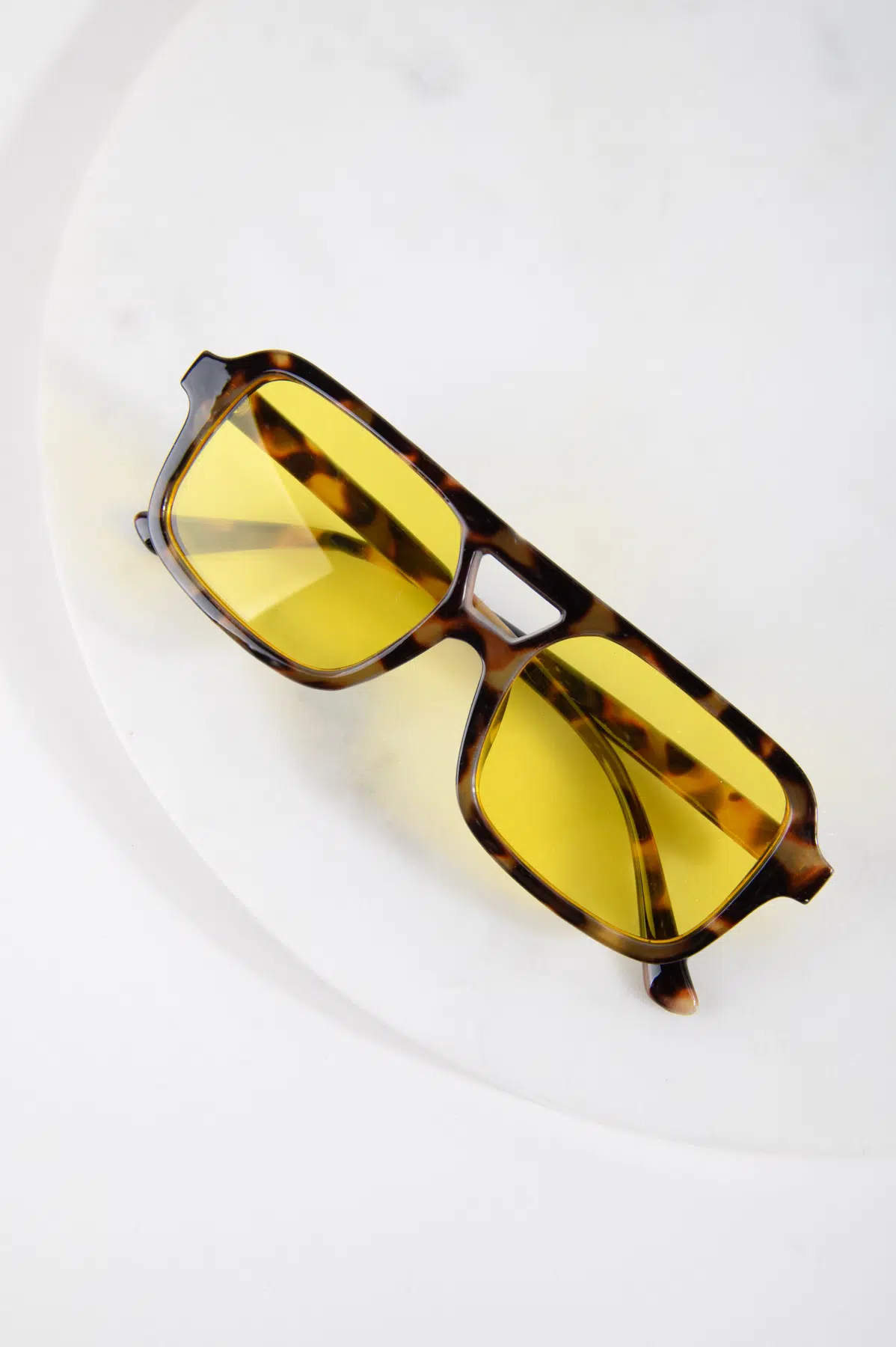 24 Colours Sonnenbrille Retro Tortoise mit Gelben Glas
