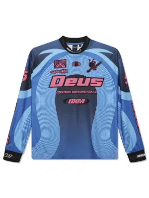 Deus Ex Machina Langarmshirt Jersey Pledge Moto Electric Blue