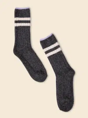 Popeia Dicke Socken aus Wolle Grau