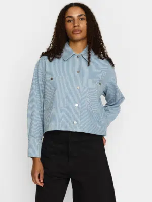 Selfhood Cropped Shirt mit Kragen Blau