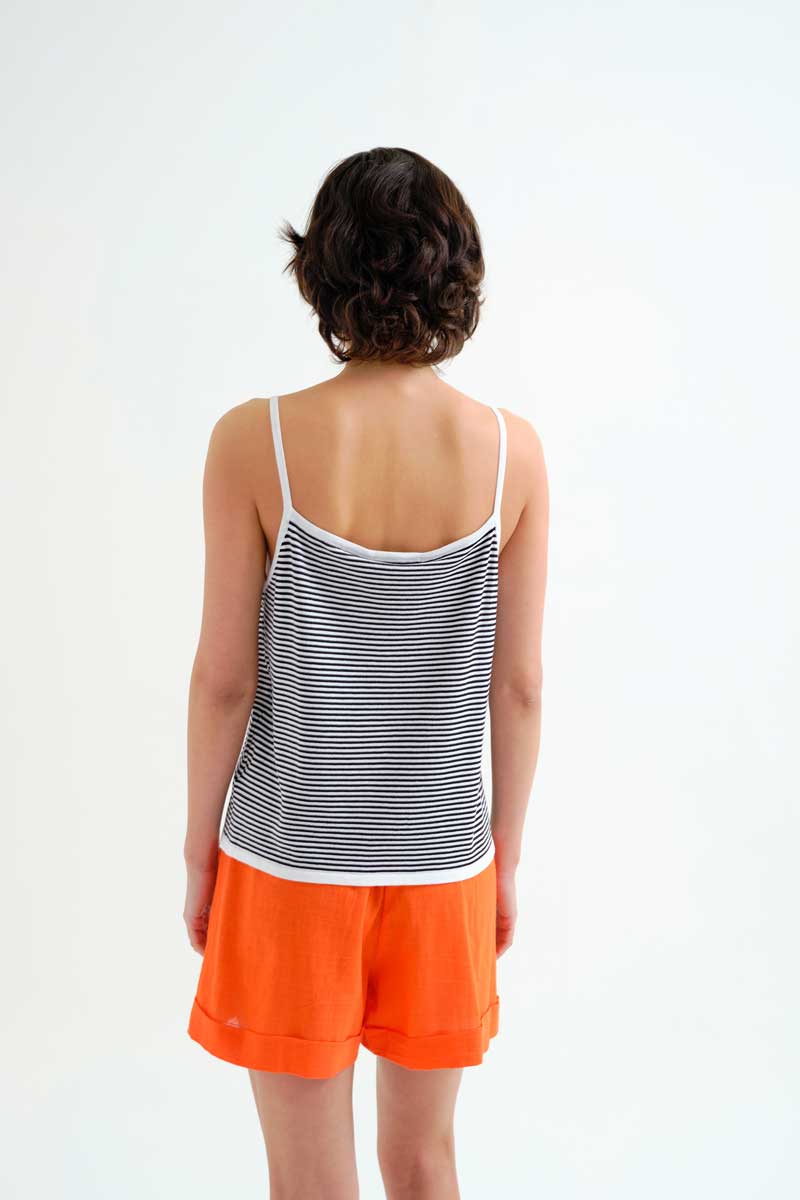 Compania Fantastica Top Schwarz Weiß gestreift