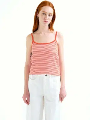 Compania Fantastica Top Orange Weiß gestreift