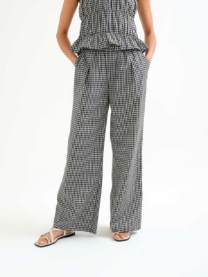 Compania Fantastica Karo Wide-Leg Hose schwarz weiß