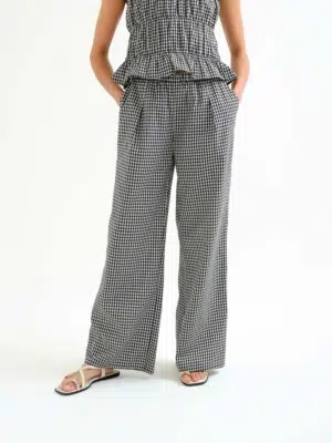 Compania Fantastica Karo Wide-Leg Hose schwarz weiß