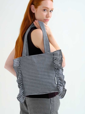 Compania Fantastica Rüschen-Totebag im Karo-Look