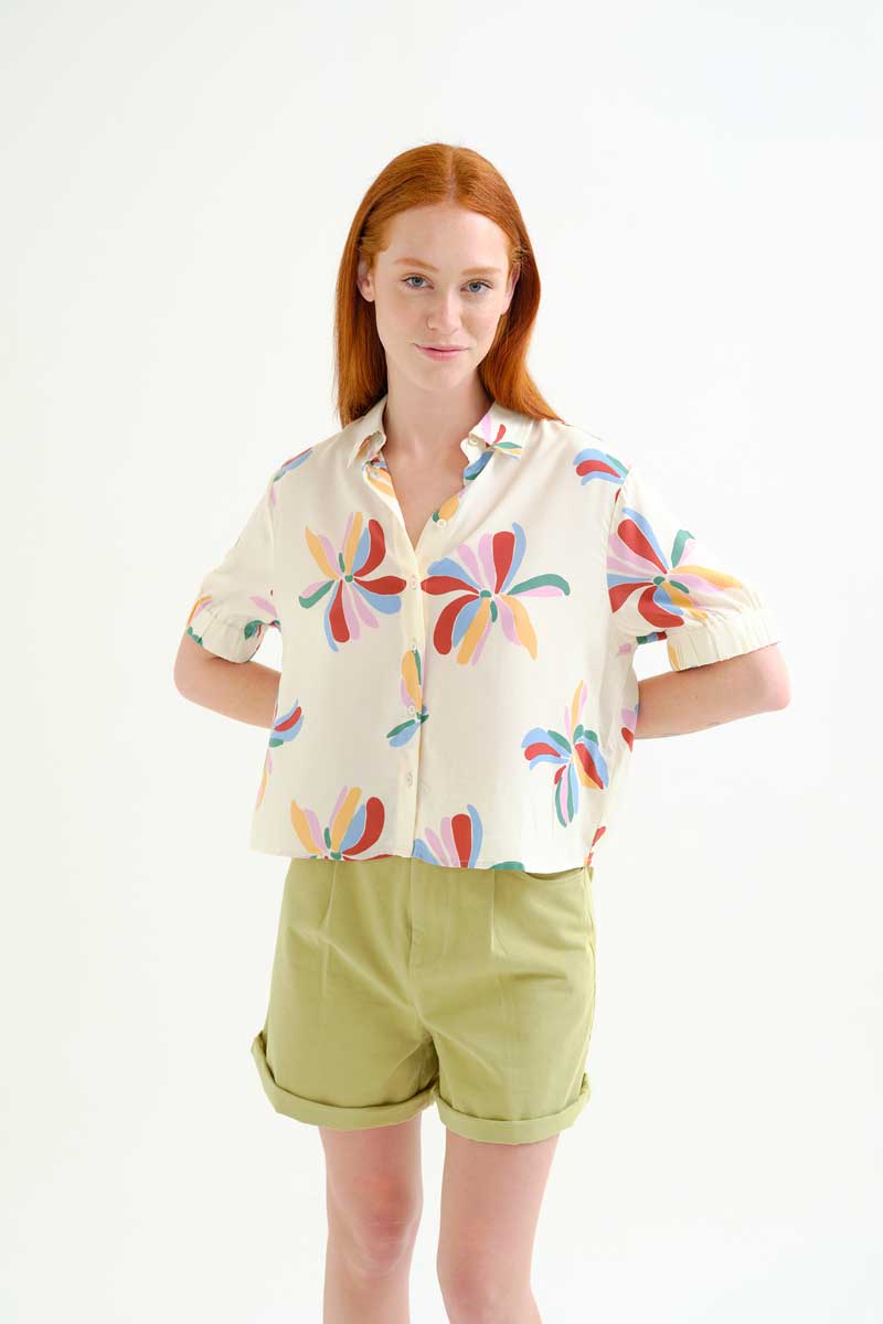 Compania Fantastica Bluse Beige mit Blumen