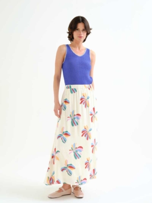 Compania Fantastica Maxirock Beige mit Blumen