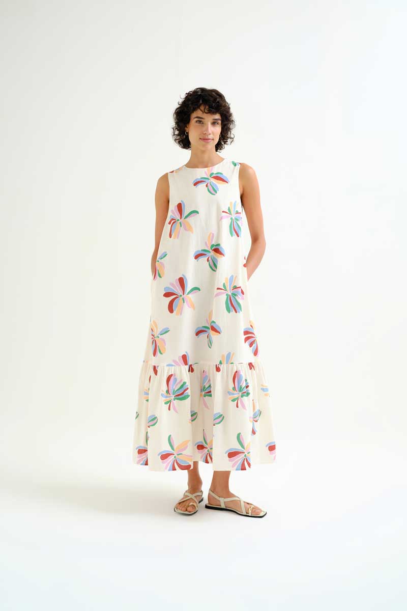 Compania Fantastica Maxikleid Beige mit Blumen