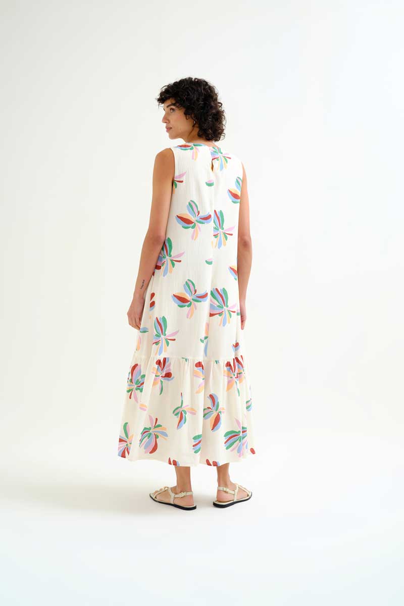 Compania Fantastica Maxikleid Beige mit Blumen Compania Fantastica Maxikleid Beige mit Blumen