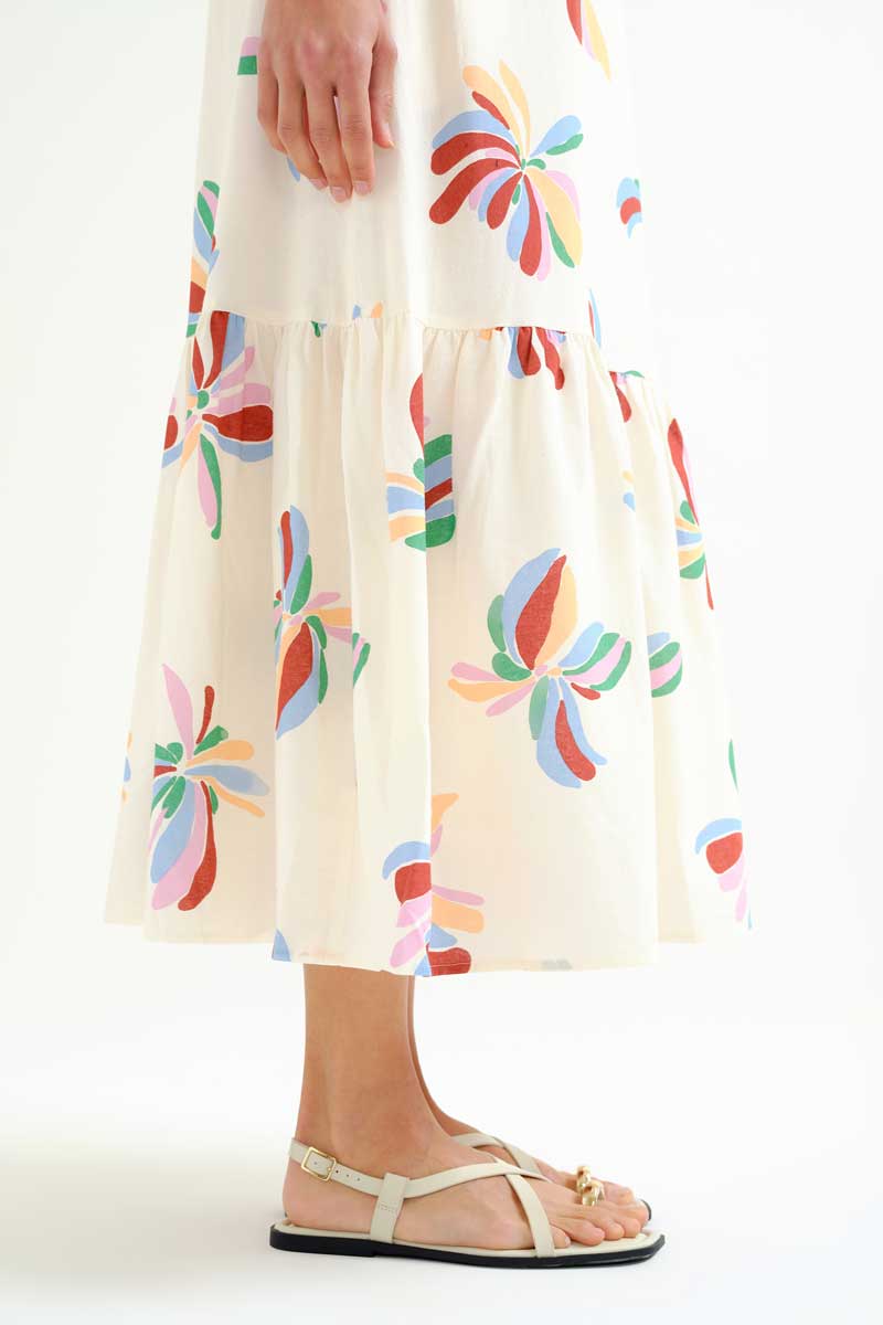 Compania Fantastica Maxikleid Beige mit Blumen Compania Fantastica Maxikleid Beige mit Blumen