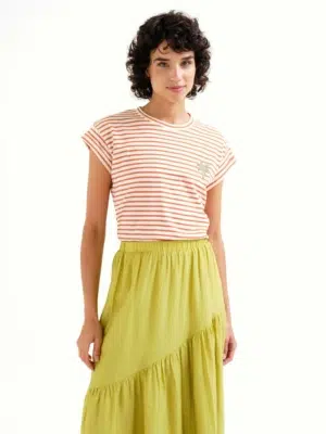 Compania Fantastica T-Shirt Weiß Braun mit Palme