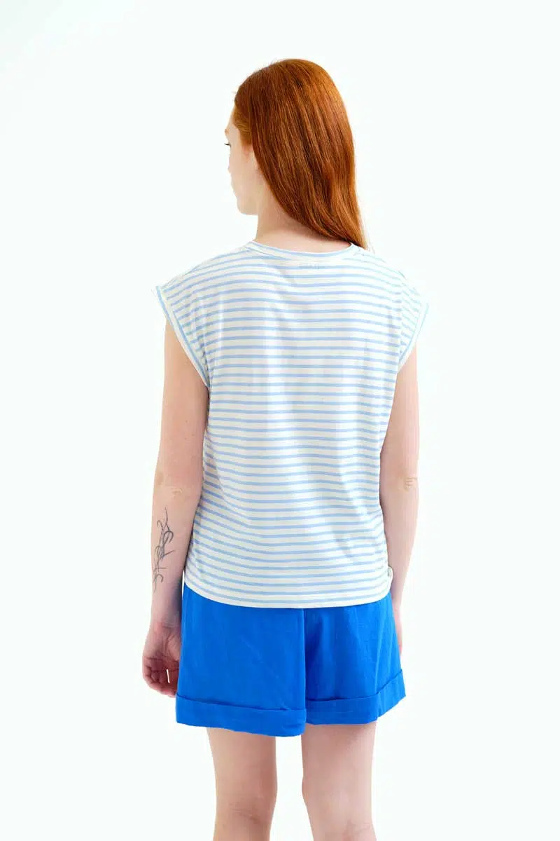 Compania Fantastica T-Shirt Weiß Blau mit Palme Compania Fantastica T-Shirt Weiß Blau mit Palme