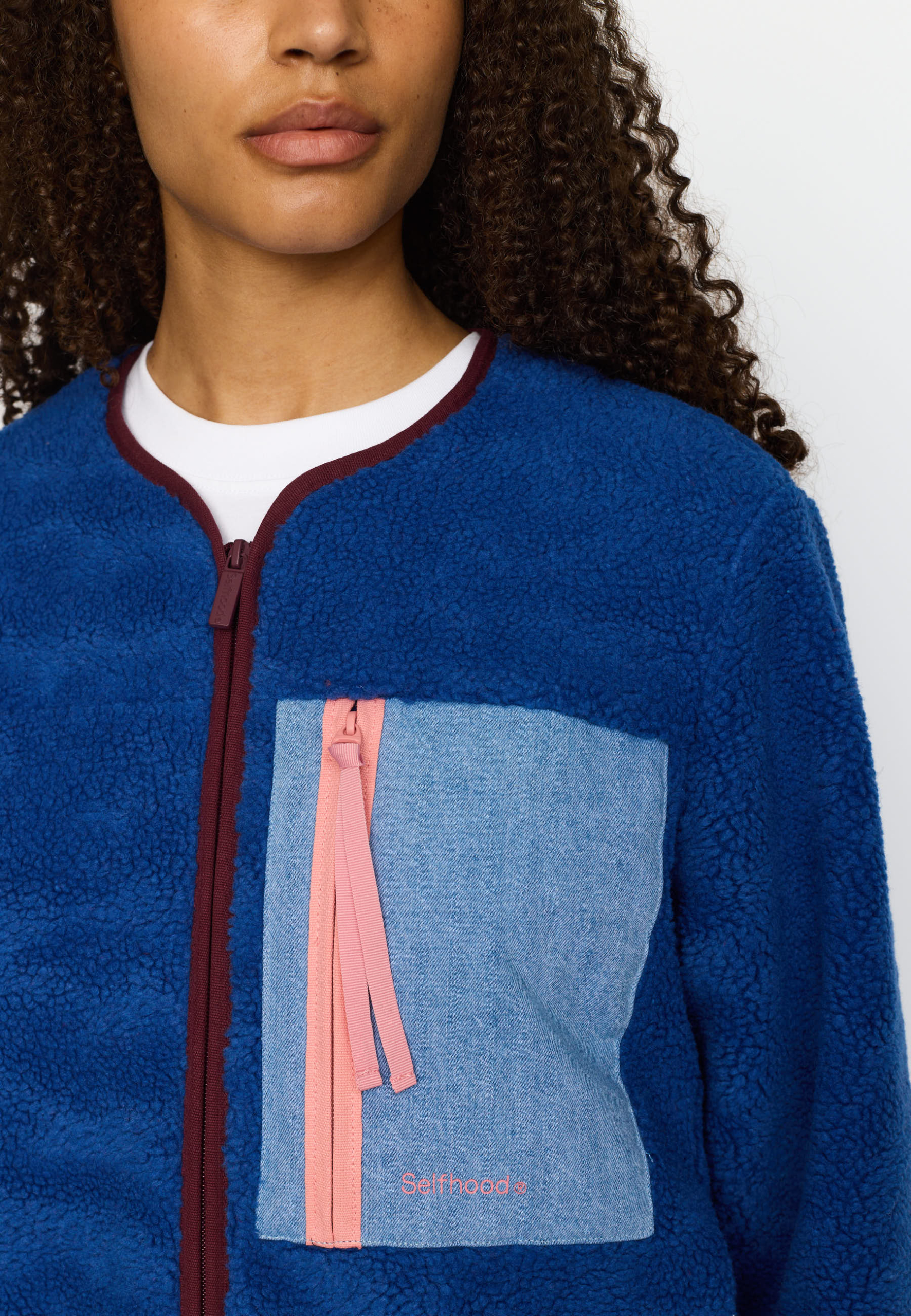 Selfhood Teddyjacke Pocket Blau