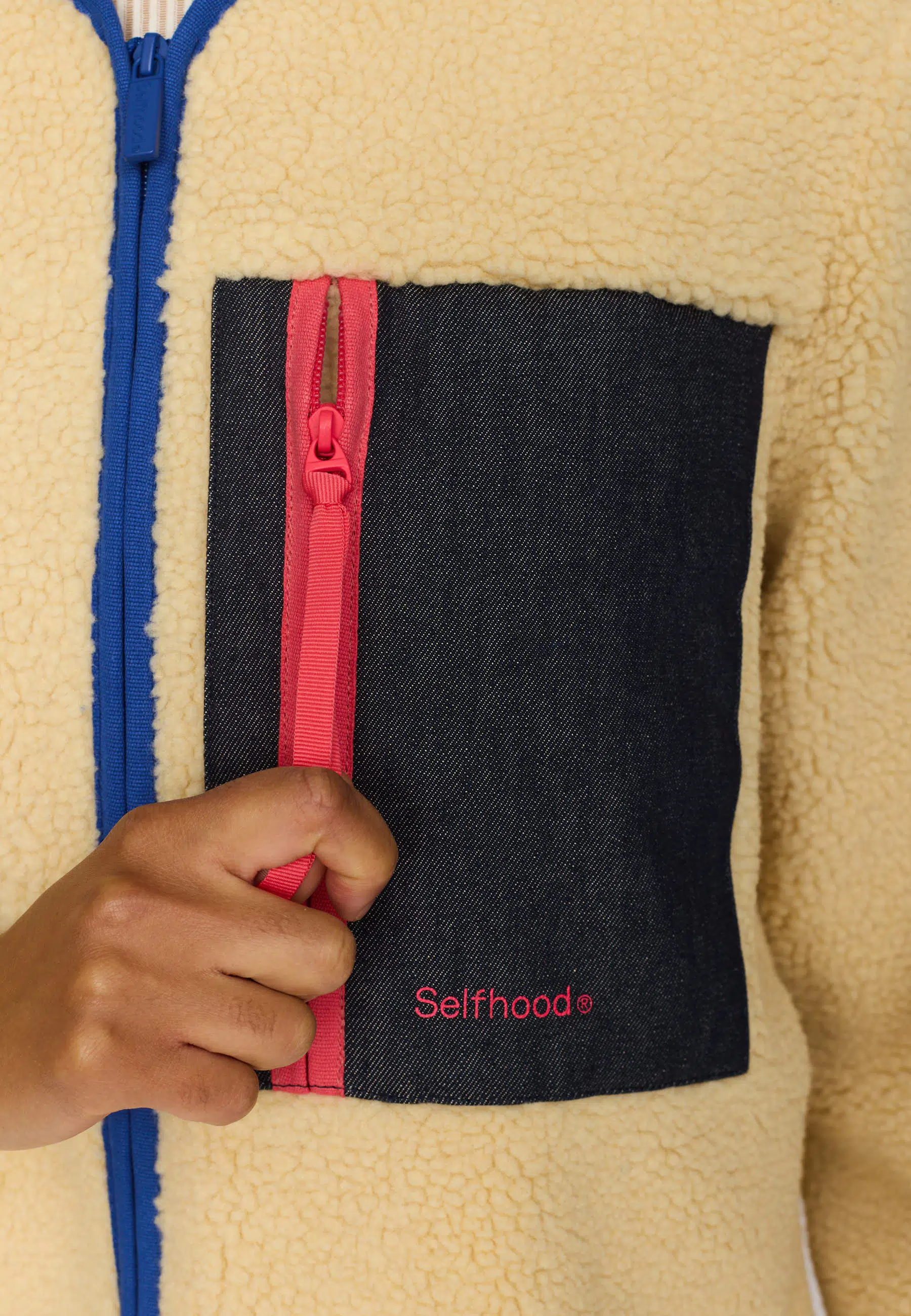 Selfhood Teddyjacke Pocket Offwhite Selfhood Teddyjacke Pocket Offwhite