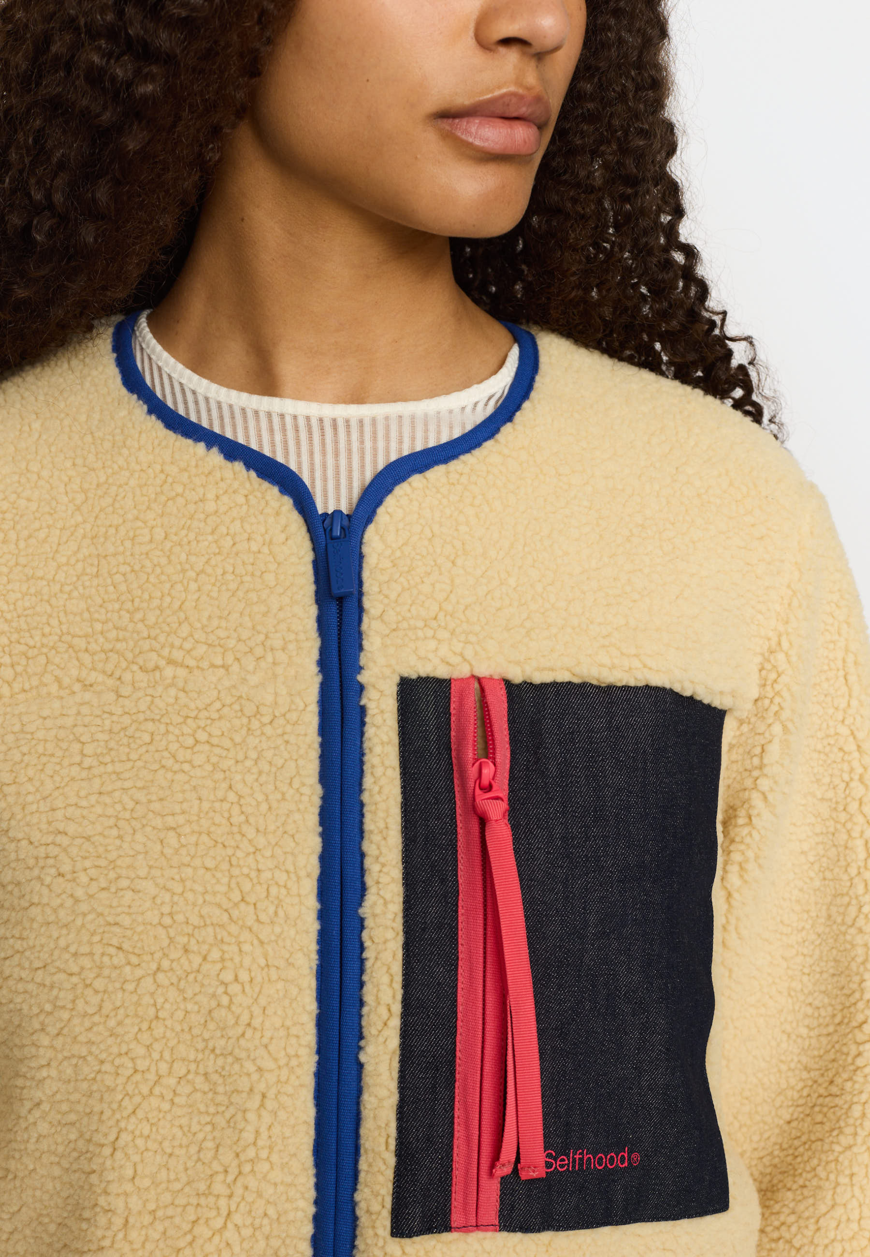 Selfhood Teddyjacke Pocket Offwhite