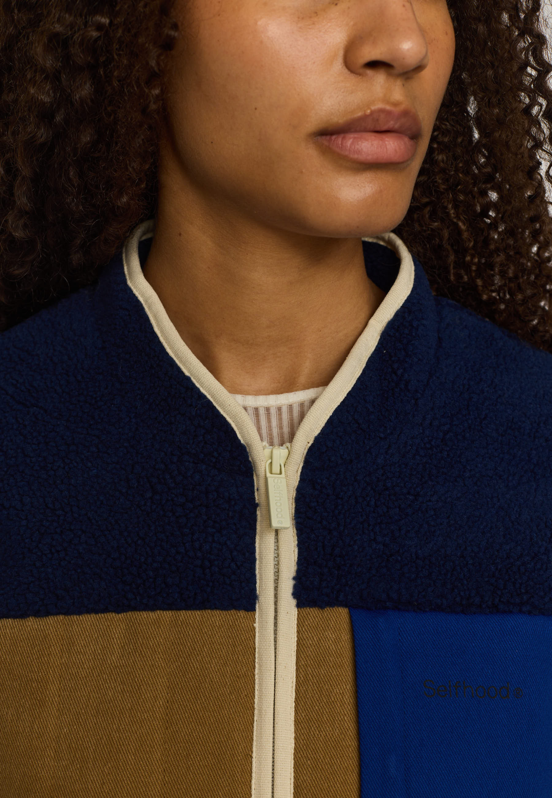 Selfhood Teddy Quilt Jacket Navy