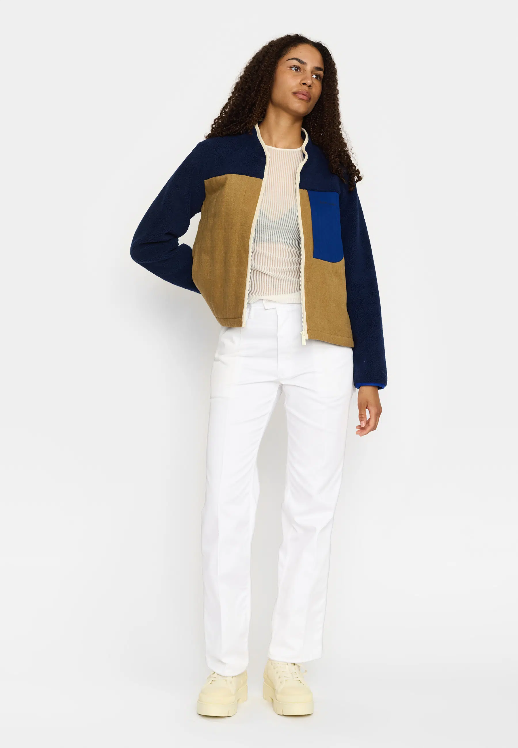 Selfhood Teddy Quilt Jacket Navy Selfhood Teddy Quilt Jacket Navy