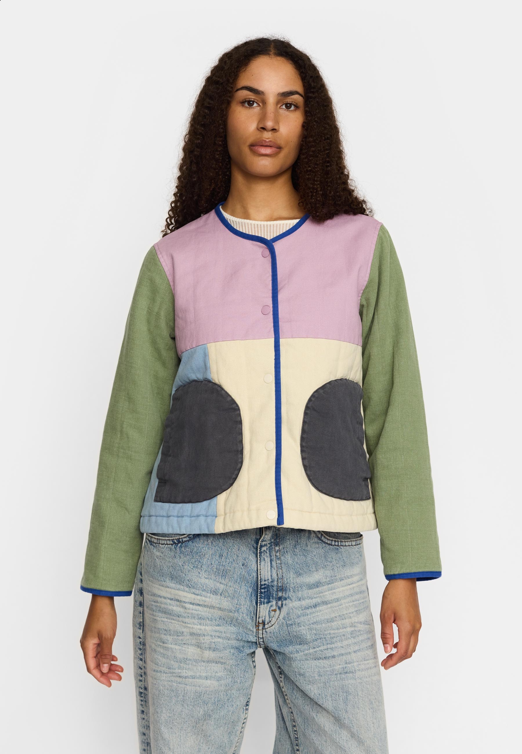 Selfhood Quilted Block Jacket Lila
