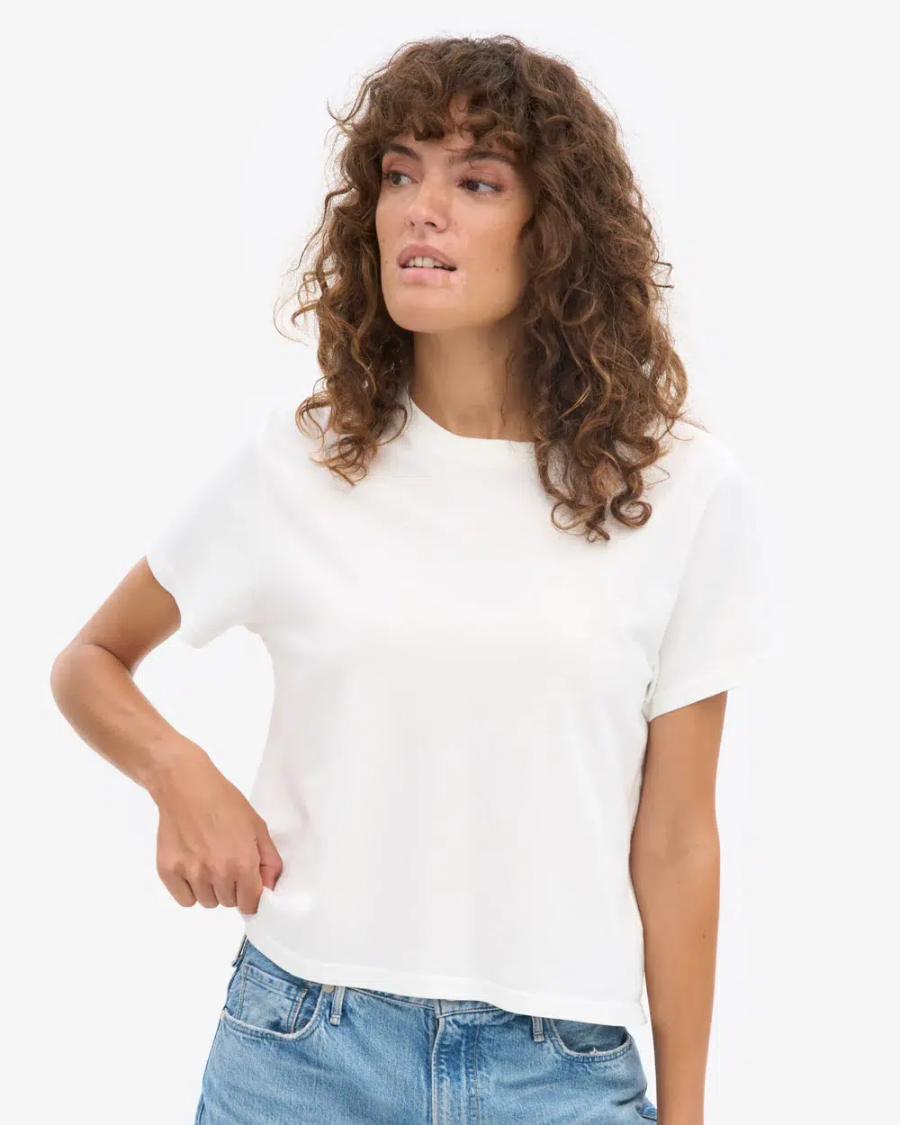 Colourful Standard Organic Boxy Crop Tee Optical White Colourful Standard Organic Boxy Crop Tee Optical White