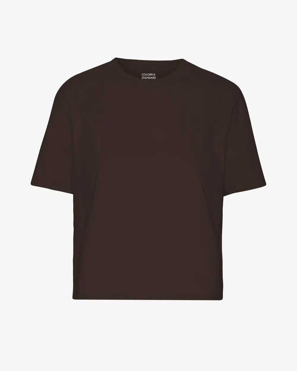 Colourful Standard Organic Boxy Crop Tee Coffee Brown