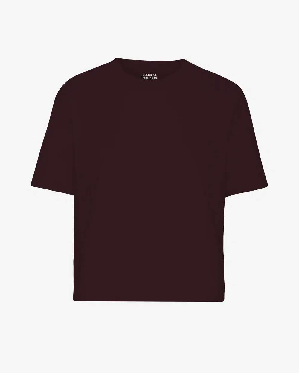 Colourful Standard Organic Boxy Crop Tee Oxblood Red