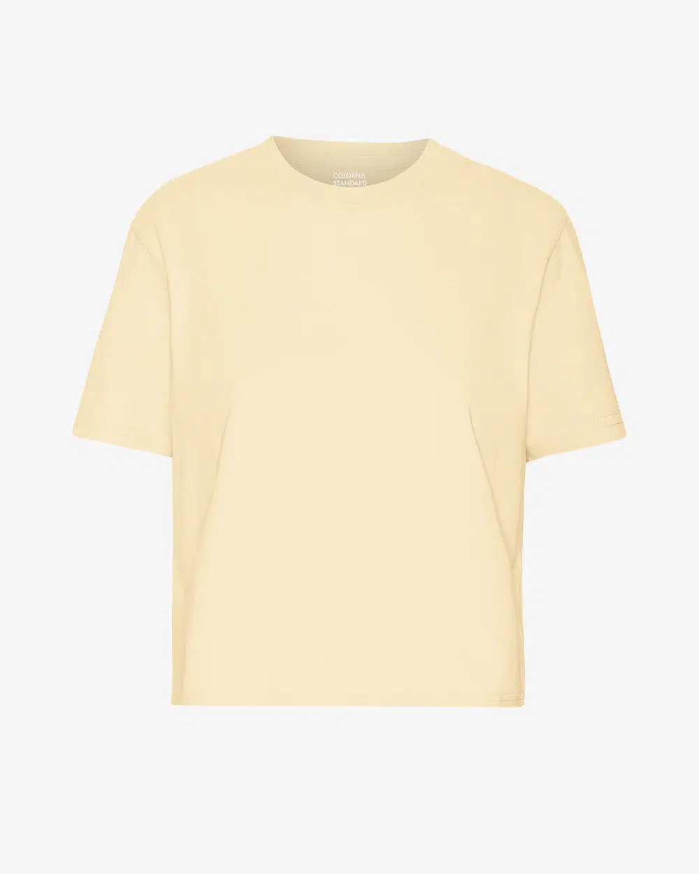 Colourful Standard Organic Boxy Crop Tee Soft Yellow