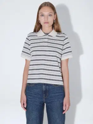 Dr.Denim Jade SS Polo Ecru Stripe