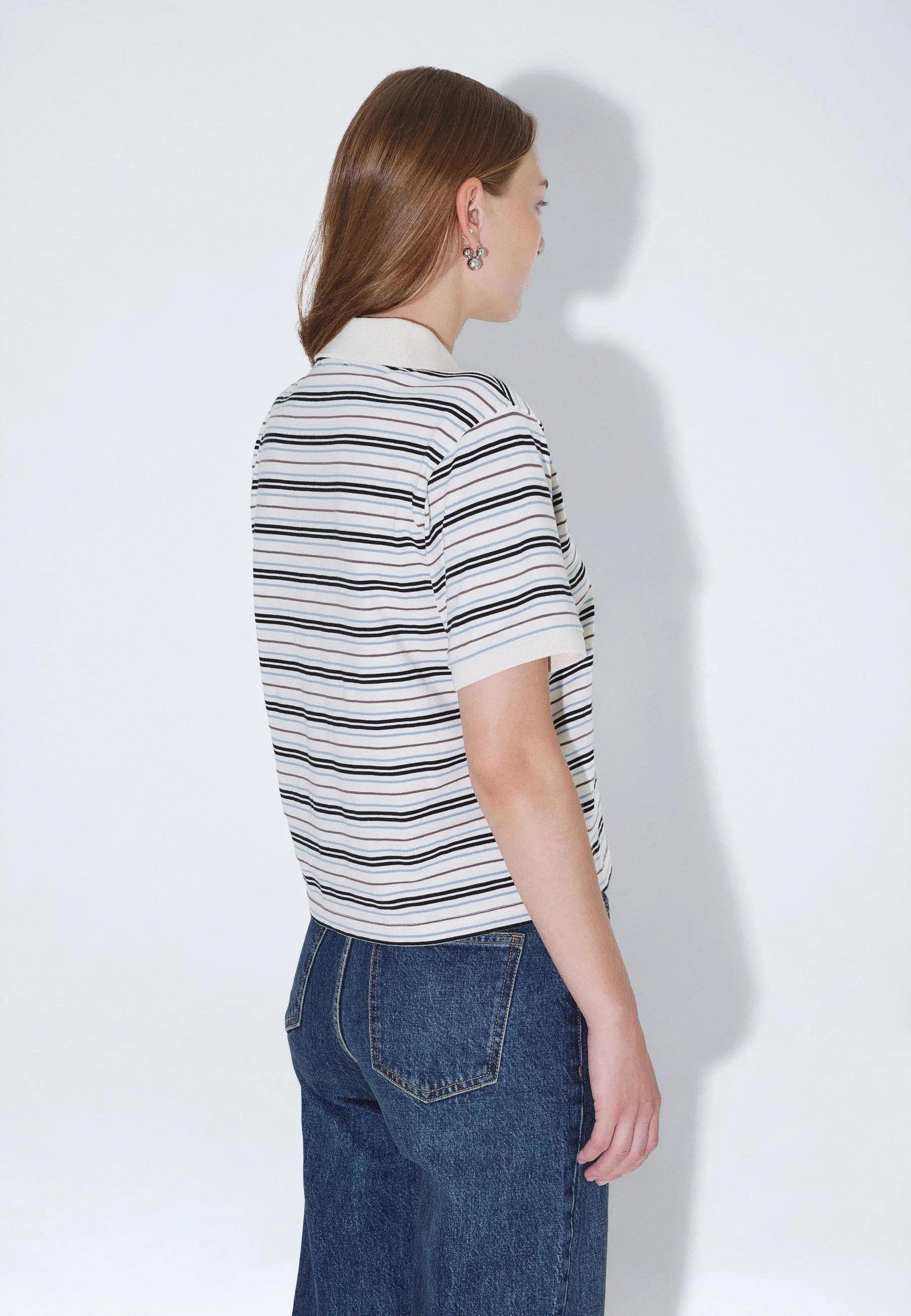 Dr.Denim Jade SS Polo Ecru Stripe