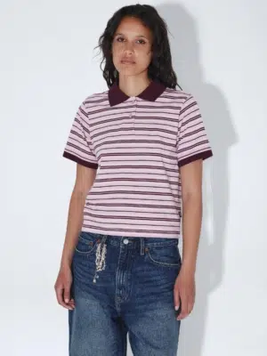 Dr. denim Jade SS Polo Pink Stripe