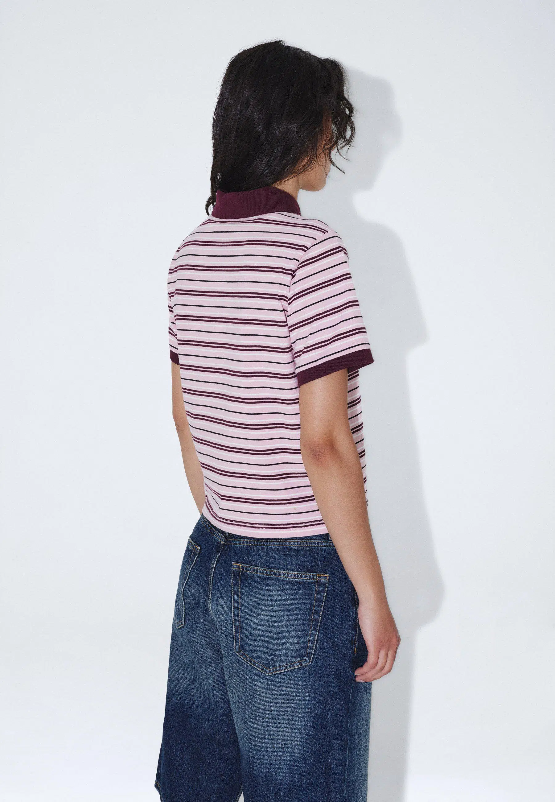 Dr. Denim Jade SS Polo Pink Stripe