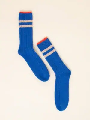 Popeia Dicke Socken aus Wolle Königsblau