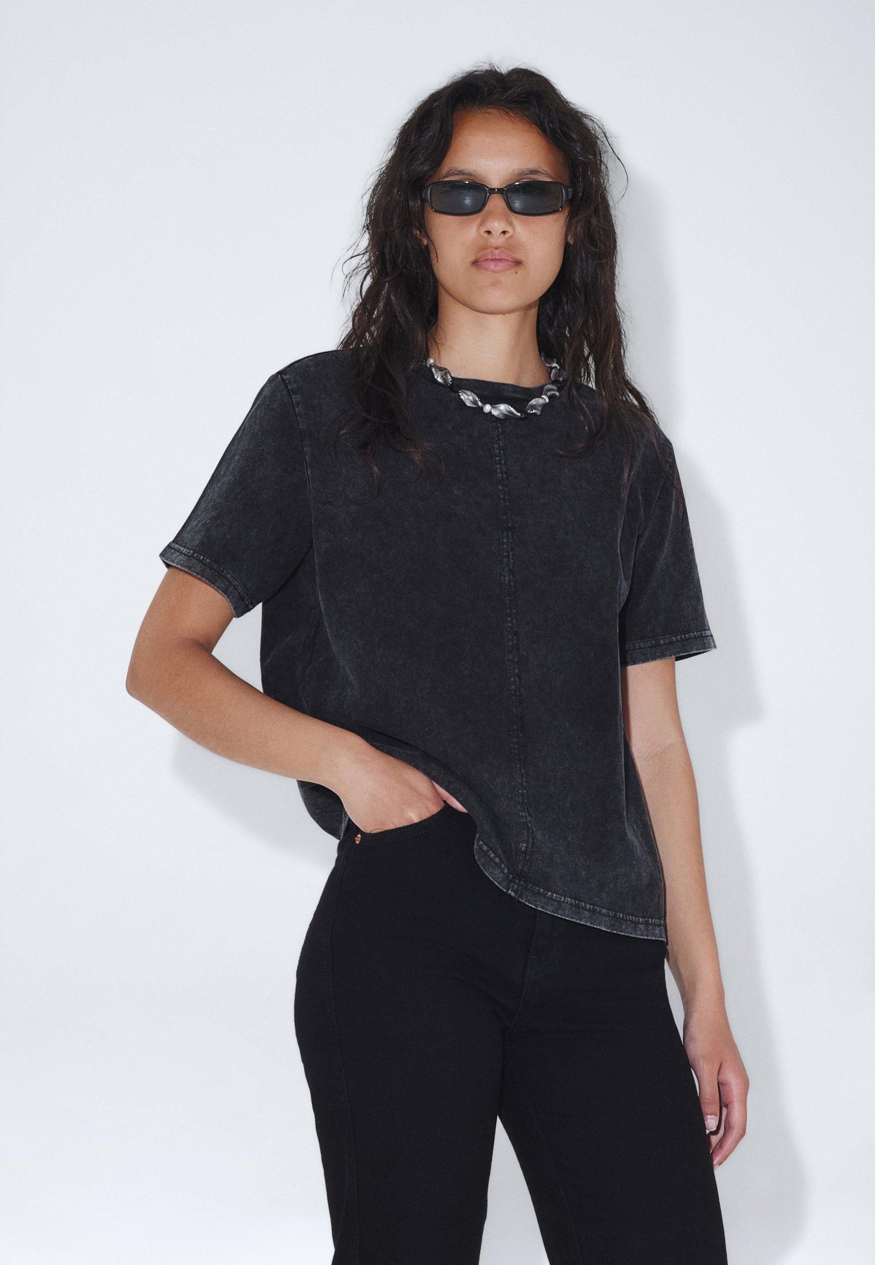Dr.Denim Talia Tee Black Fog