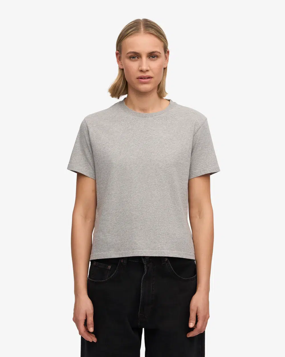 Colourful Standard Organic Boxy Crop Tee Heather Grey