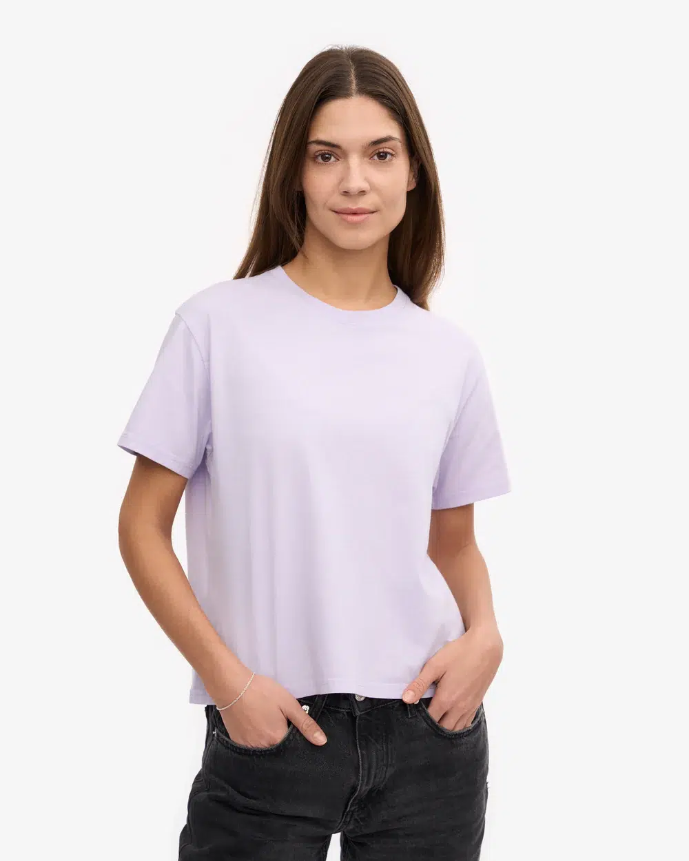 Colourful Standard Organic Boxy Crop Tee Soft Lavender