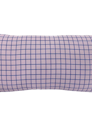 No Cream Present Time Kissen Lila Blau Grid