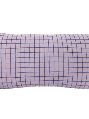 No Cream Present Time Kissen Lila Blau Grid