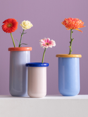 No Cream Vase Present Time Plegado Rosa Blau