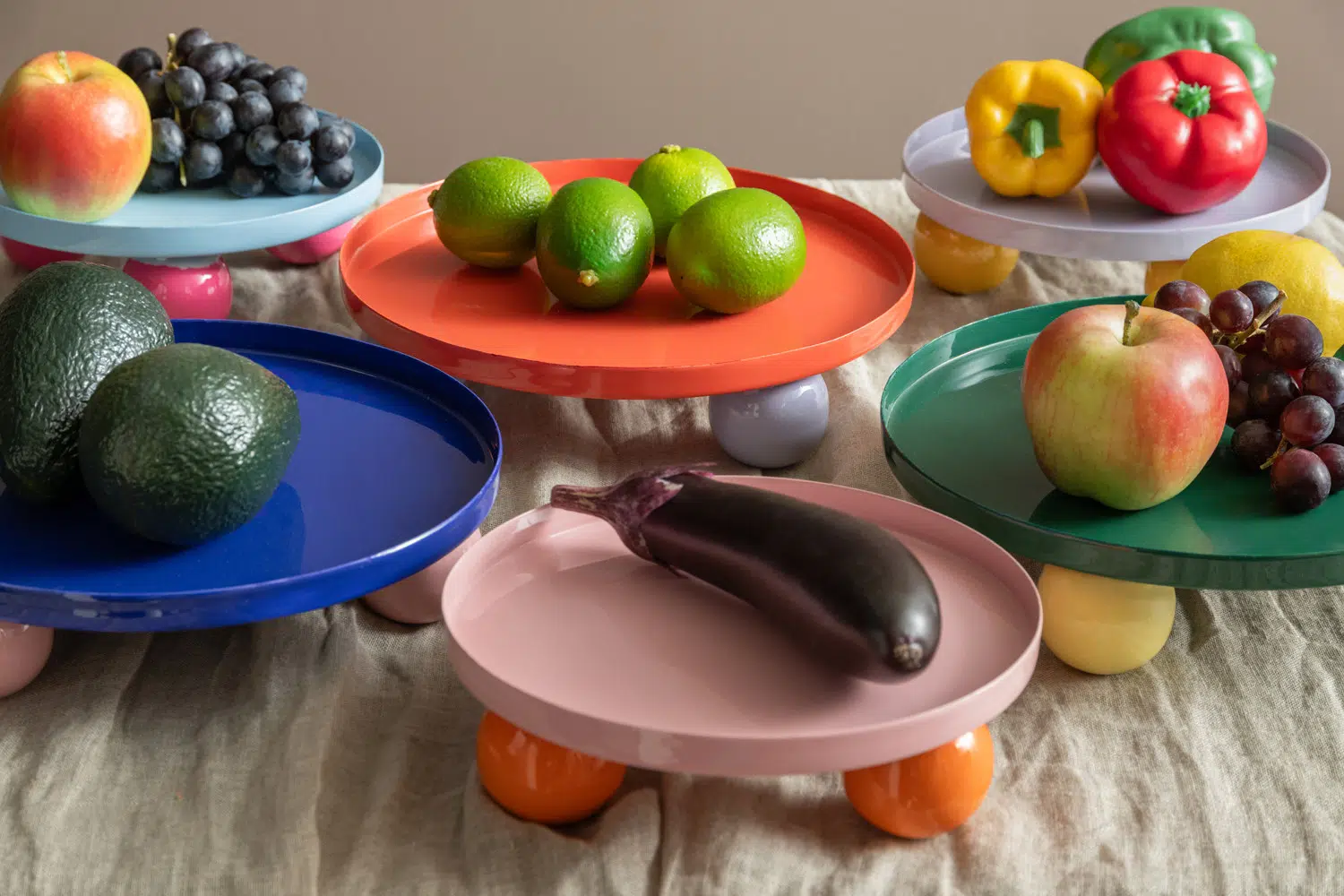 No Cream Tablett Present Time Double Funky Rund lila senf